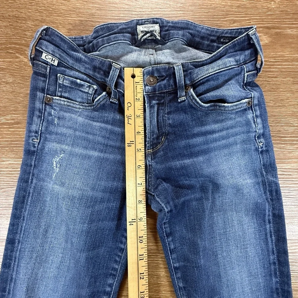 Citizens of Humanity Racer Low Rise Skinny Premium Jeans Women's 25 Blue Stretch